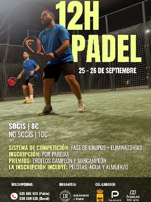 12H DE PÁDEL 2026